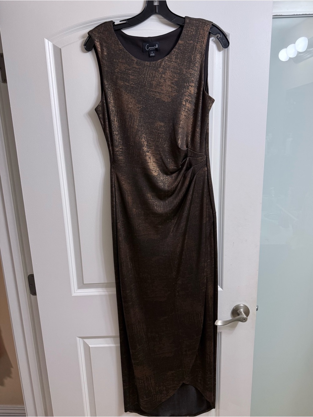 Connected Apparel Maxi Dress Long size 6 Gold & Brown